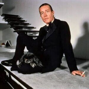 Halston Studio Elegant Women's Red Double Breasted Peacoat/Cashmere Wool Blend